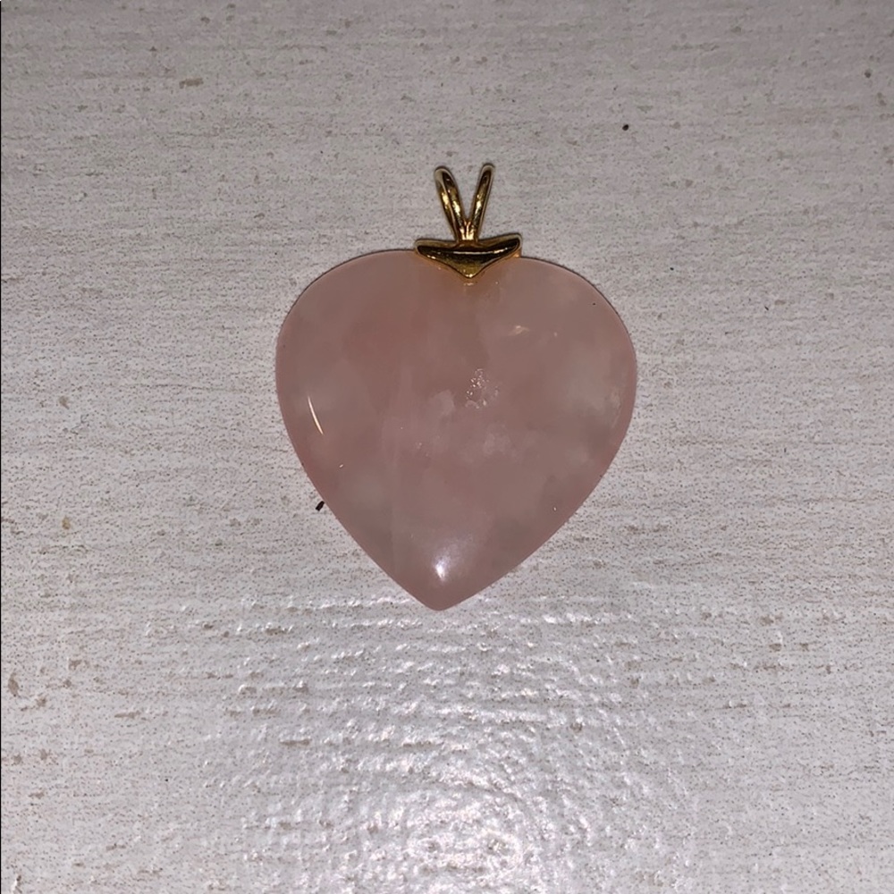 Rose Quartz heart shaped pendant